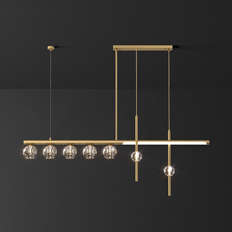 5/6/7/8-Light Kitchen Island Lighting Golden Modern LED Island Pendant Lighting