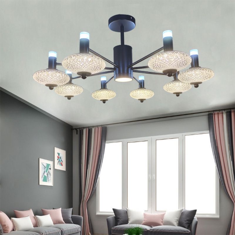 Metal Sputnik Candelier Minimalista Ligera Led con luz acrílica de cuentas