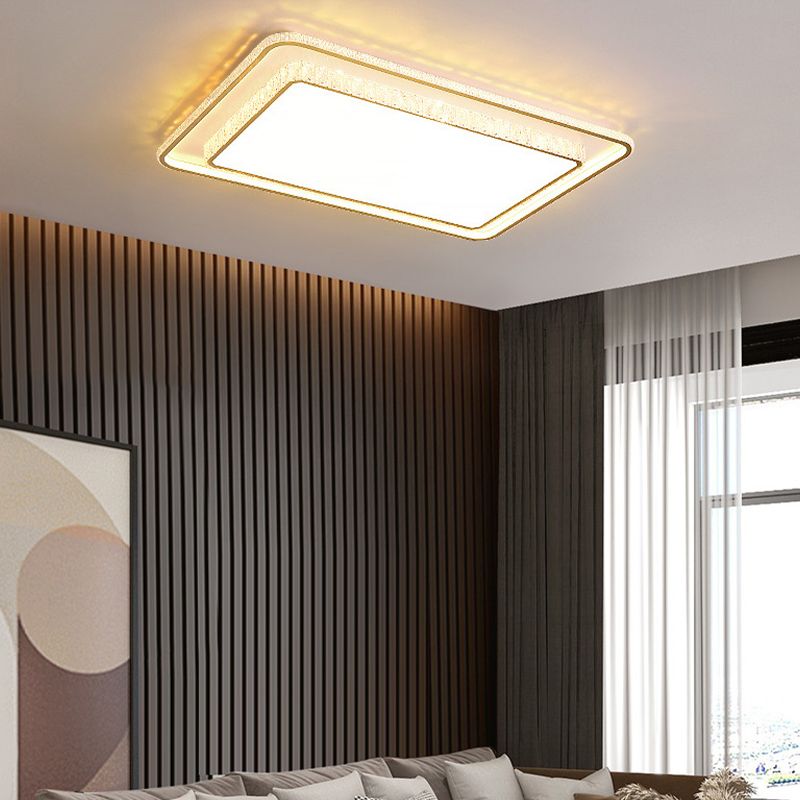 Contemporary Crystal Ceiling Light Multi-Layer LED Flush Mount Light for Living Room