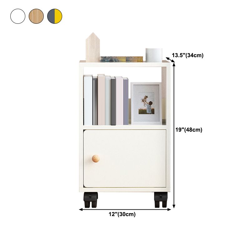 Scandinavian 13.38" Wide Bookcase Wood Removable Standard Bookshelf