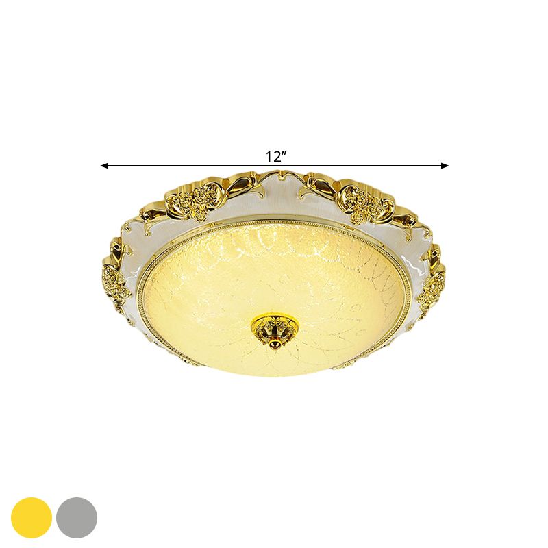 Traditional Round Massimale Flush Montaggio Sfaccettato Bianco LED Flush Light Fixture in Silver / Gold, 12 "/16" /19.5 " Larghezza
