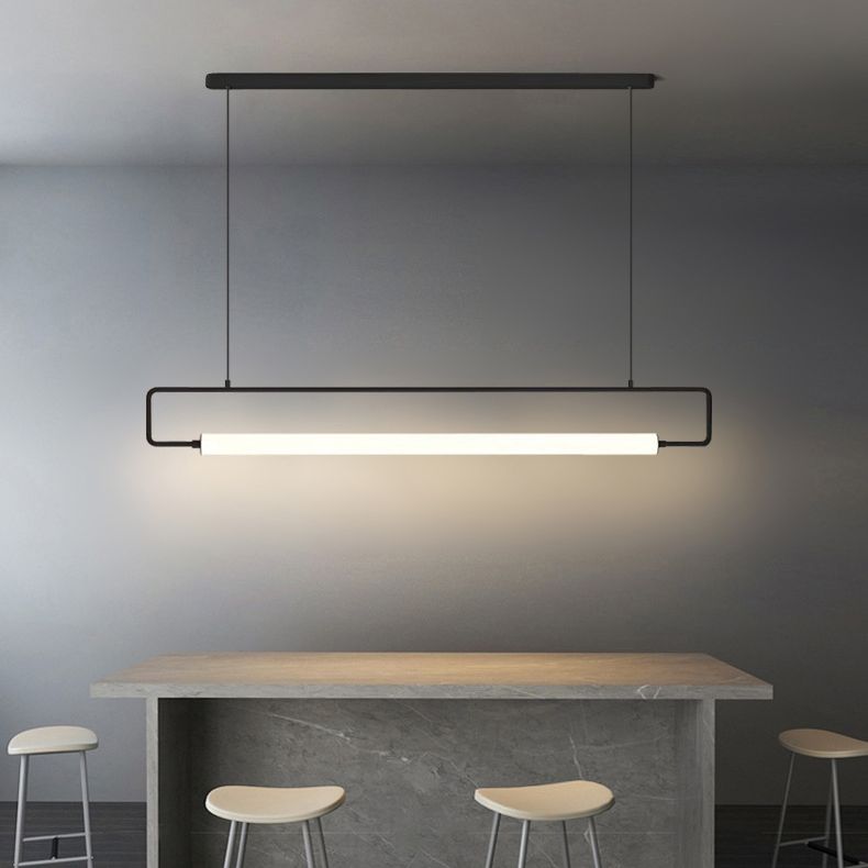 1 lustre linéaire luminaire lumières pendantes modernes éclairage métallique île