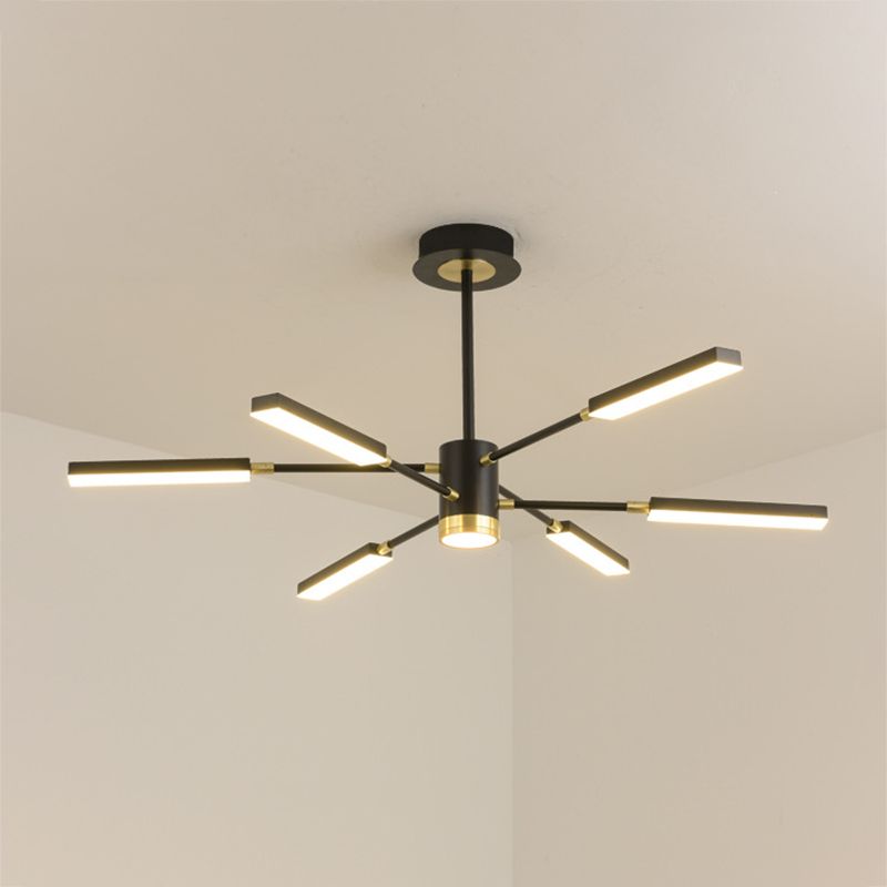 Luces colgantes rectangulares de múltiples luces de luz múltiples iluminación colgante de metal moderno para barra