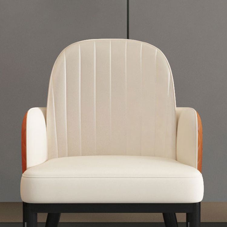 Minimalist Style Solid Back Dining Side Chairs Leather Dining Chairs for Kitchen