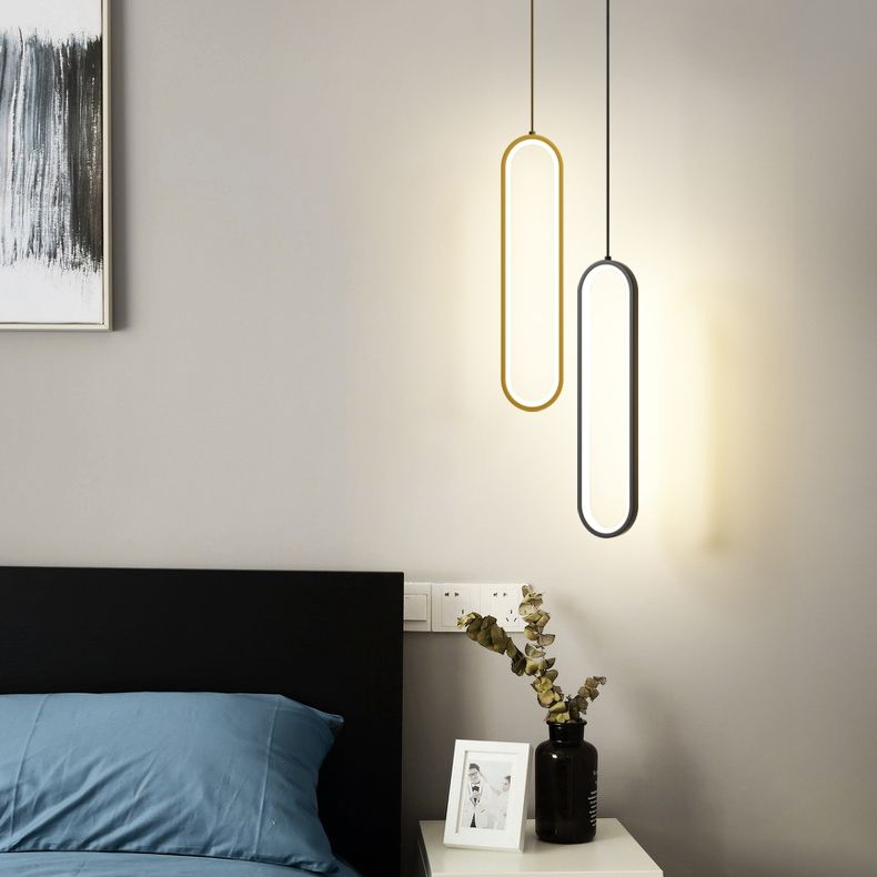 Modern Minimalist Style Oval Wall Mounted Light Fixture Metal 1 Light Wall Sconce Lighting for Bedroom