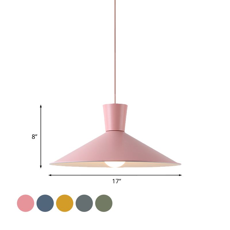Cono rosa/blu/grigio giù per il ciondolo di illuminazione Nordic 1 Luce a sospensione in metallo Light