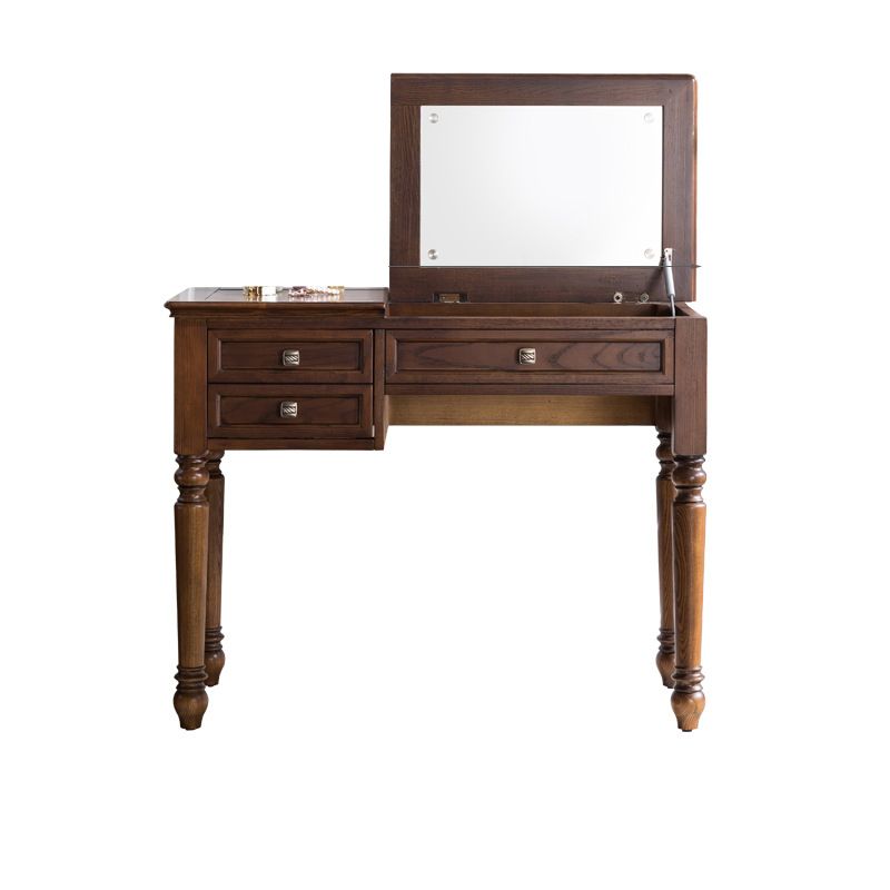 Traditions Vanity Dressing Table Solid Wood Make-up Vanity with Mirrors