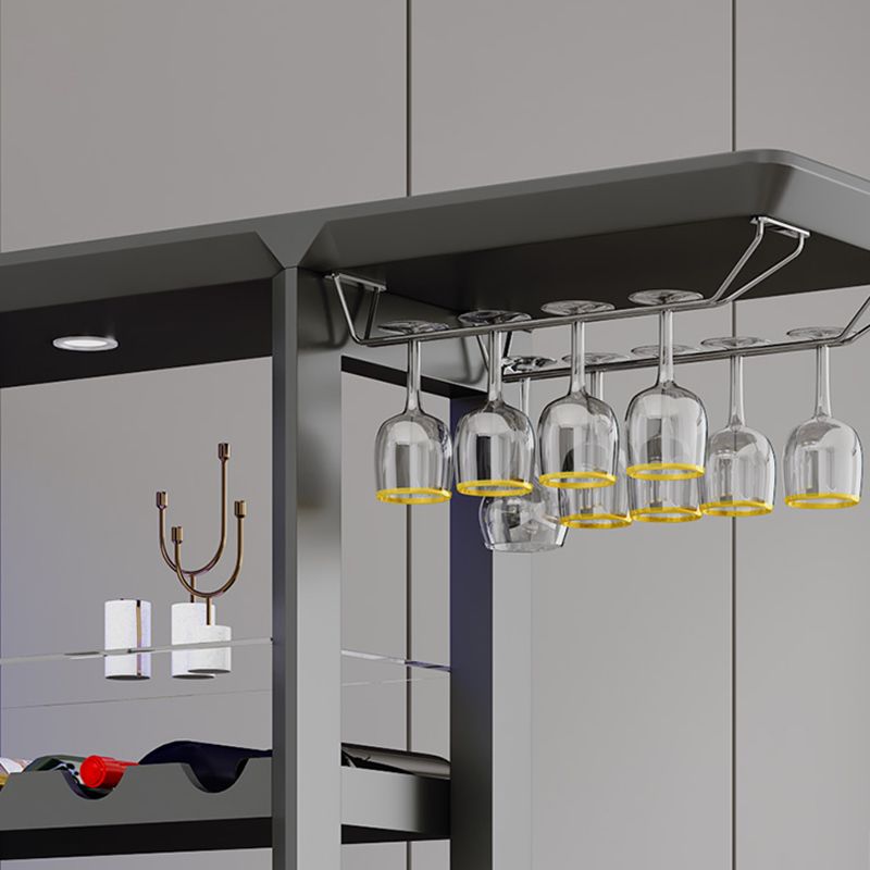 Modern Rectangle Wood Counter Table 2/3 Pieces Bar Table Set with Lockers for Living Room