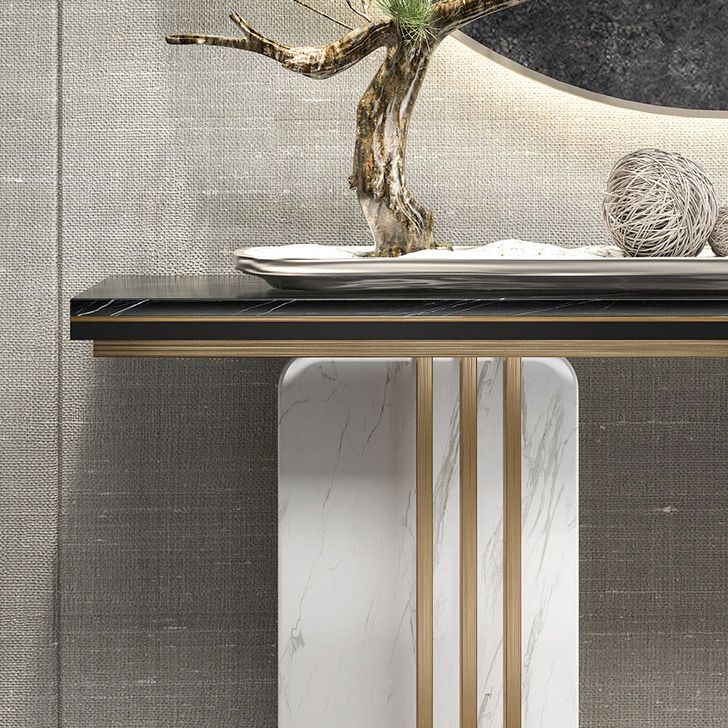 33.46" High Stone Console Table Rectangle Scratch Resistan Accent Table