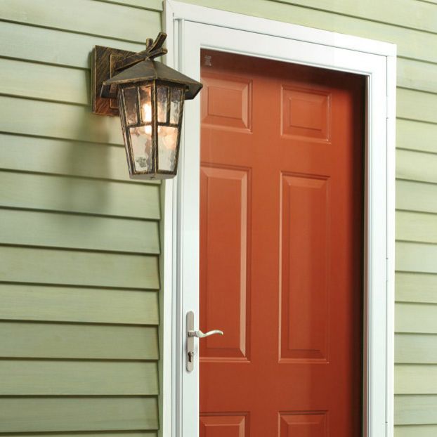 Retro Style Glass Wall Light Geometric Single Light Wall Sconce for Outdoors