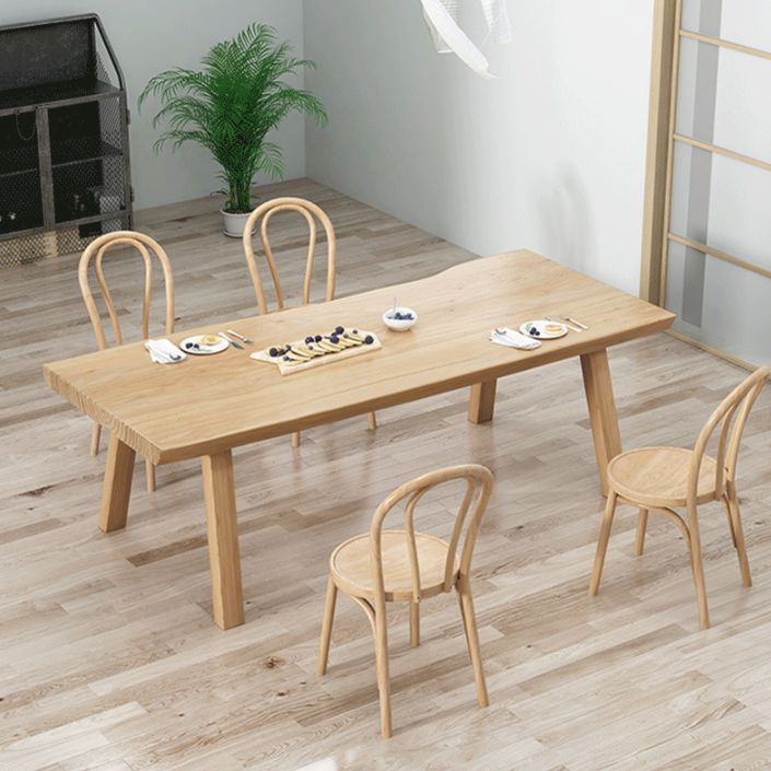 Modern Dining Set 1/2/5/7 Pcs Rectangle Solid Wood Dining Table and Chairs