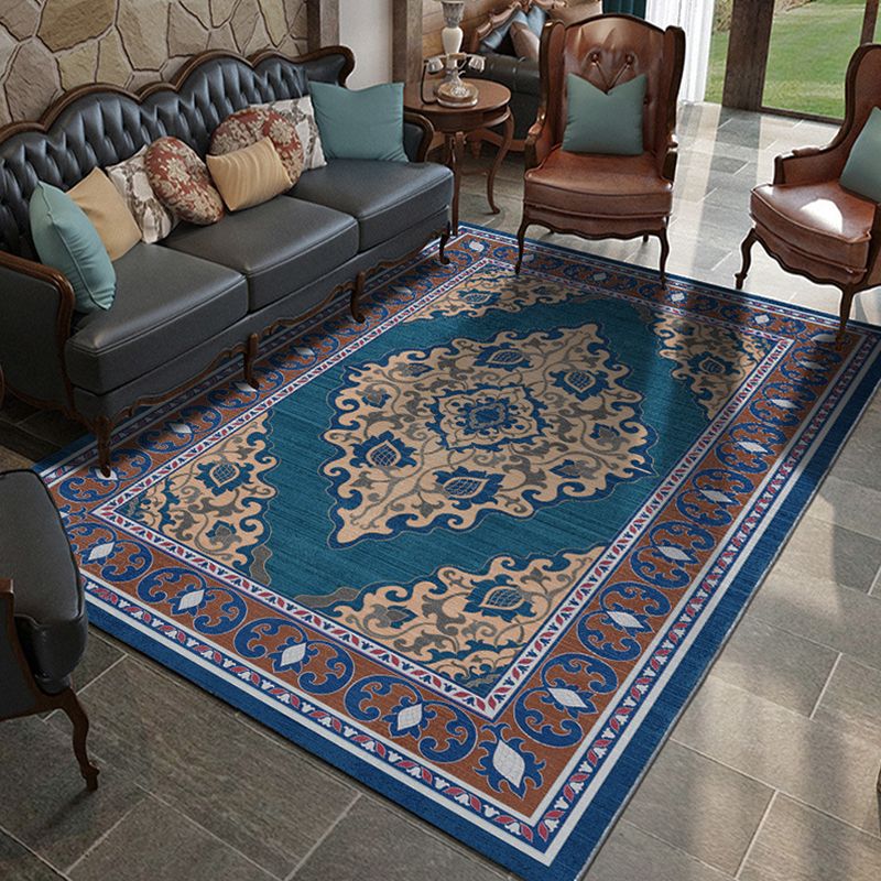 Tappeto di stampa damask marocchina multicolore in polipropilene tappeto resistente alle macchie resistenti a tappeto anti-slip per arredamento per la casa