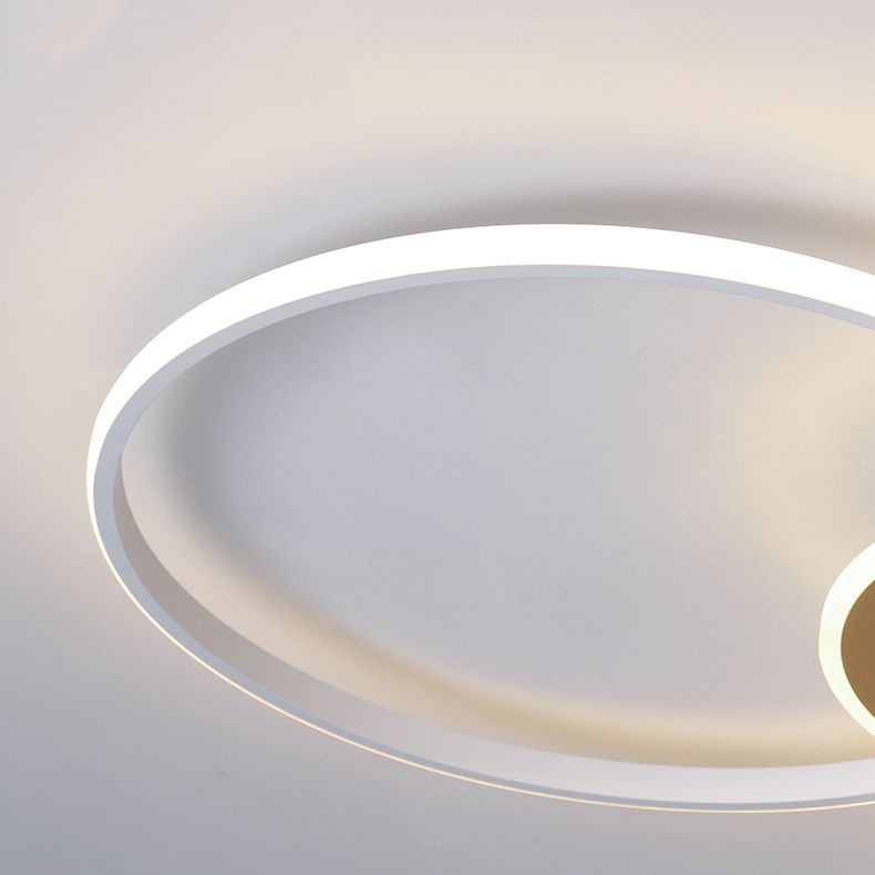 Contemporary Circular Flush Light Fixture Metal 6 Light Flushmount Lighting