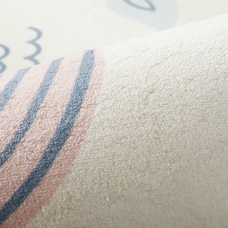 Multi Colored Relaxing Rug Polypropylene Cartoon Print Area Rug Non-Slip Backing Pet Friendly Washable Carpet for Room