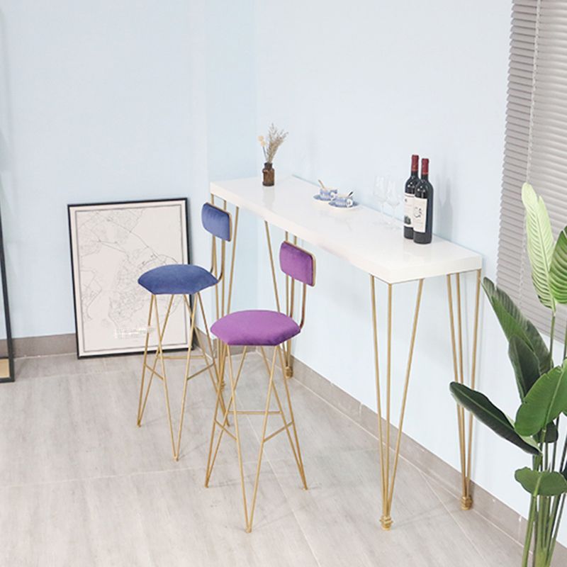 Modern Rectangle Solid Wood Bar Height Pub Table for Living Room