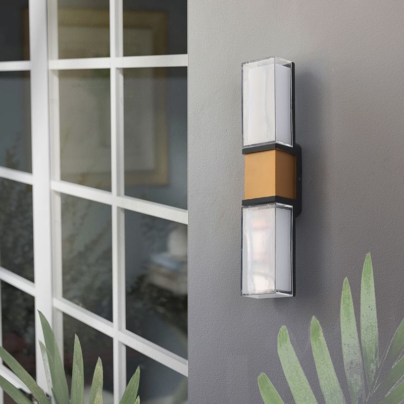 Modern Style Rectangle Shade Wall Sconce Acrylic 2 Lights Sconces for Bedroom