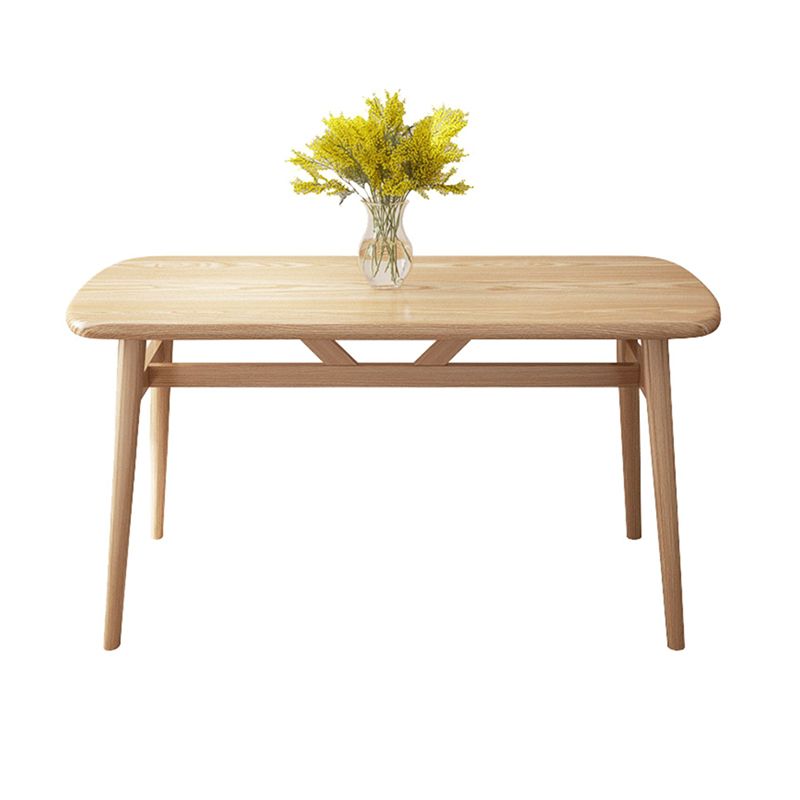 Contemporary Rectangular Wooden Dining Table with Trestle for 2-4 People