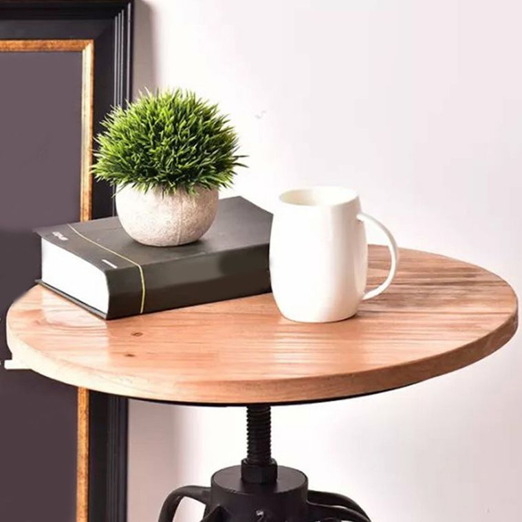 Rustic Style Side End Table Tri Pin Round Sofa Side Accent Table
