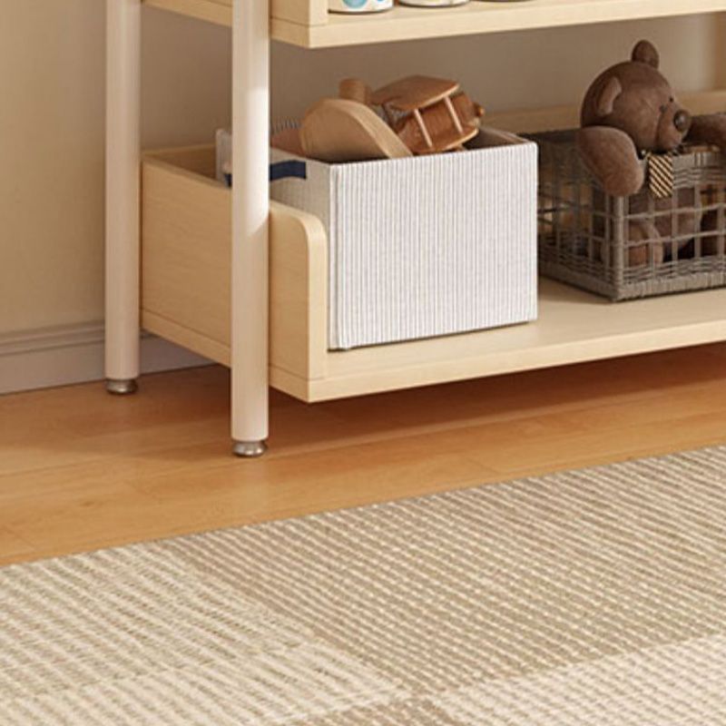 Freestanding Iron Frame Book Organizer White and Light Wood Bookcase