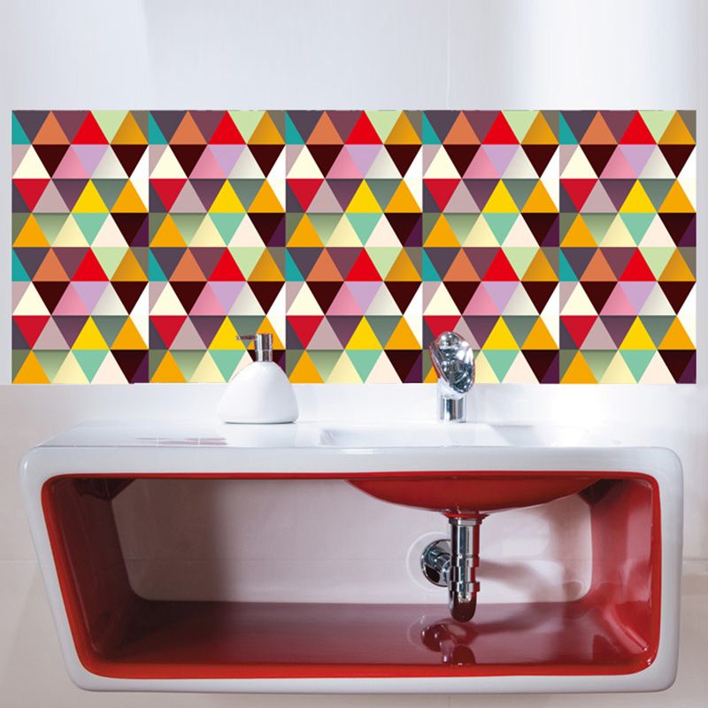 Peel and Paste Triangle Wallpaper Panel PVC Modernist Wall Decor for Bedroom (10 Pcs)