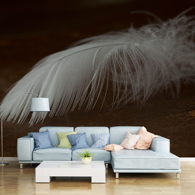 Feather Mural Wallpaper for Sitting Room Decoration, Customized Size Available