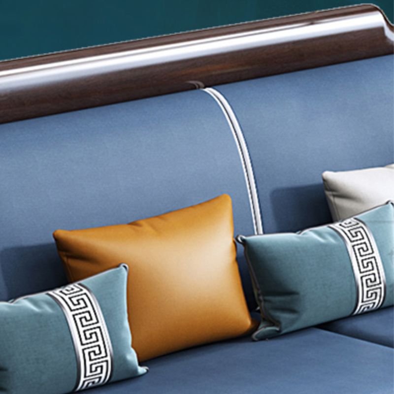 Contemporary Style Wood Frame Faux Leather Sofa For Living Room
