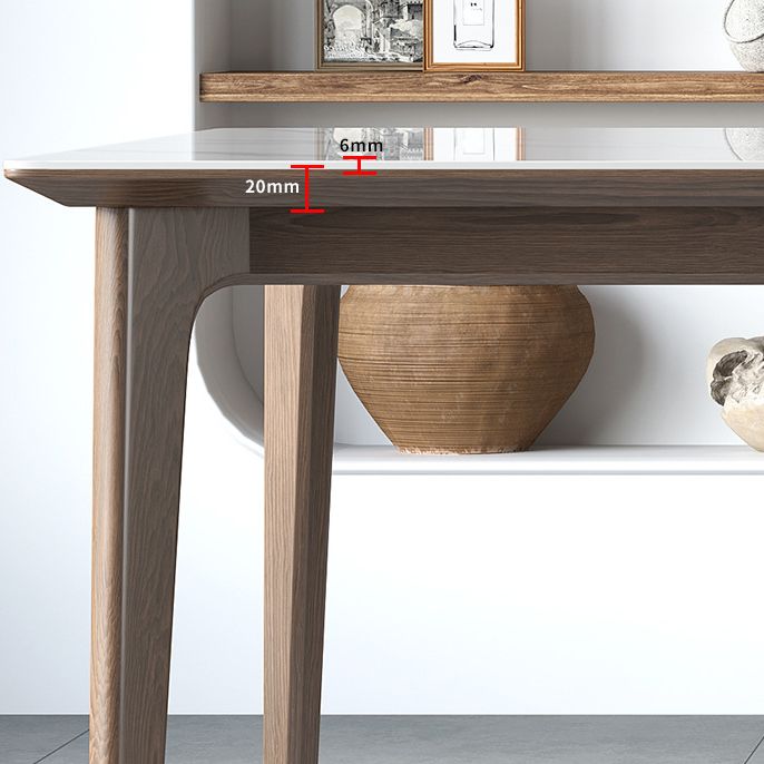 Modern Sintered Stone Top Dining Set Rectangle 1/2/3/4/5/7 Pieces Wooden Table Set