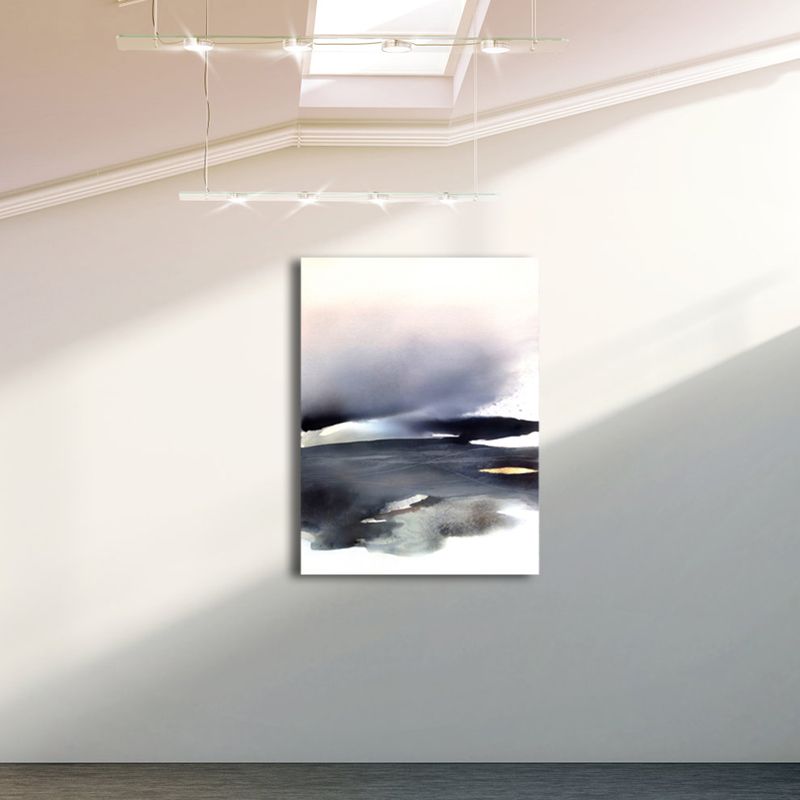 Soft Color Abstract Canvas Print Watercolor Contemporary Art Textured Painting for Bedroom