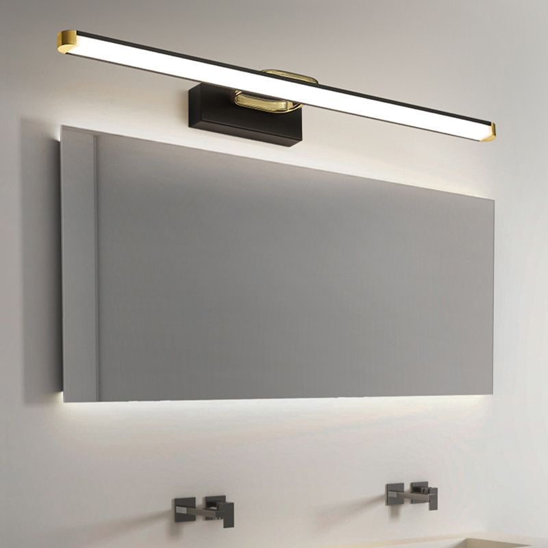 Minimalism Vanity Lighting Metal Wall Light Fixture in Black for Bathroom