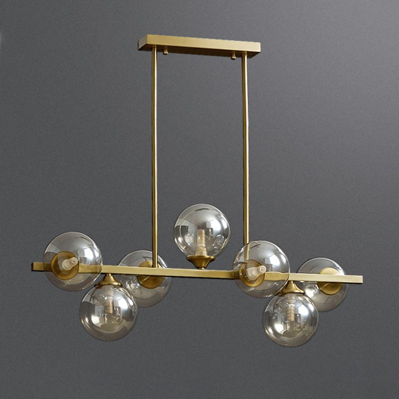 Moderne Stil Kugelform Island Lichter Glass Island Anhänger in Gold