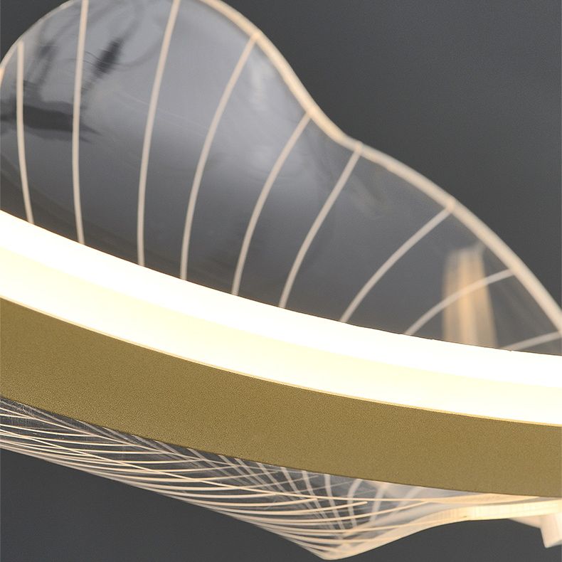 Luz de suspensión de anillo de oro de lámpara de araña de araña moderna para dormitorio de sala de estar