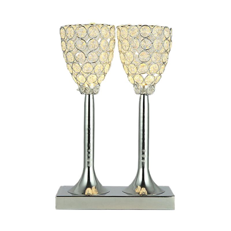 Verre transparente à facette Double tasse Light simple LED LED DIGNAGE LED LAMPE DE LA LAVICE DE LA SALLE DE LA LED IN CHROME