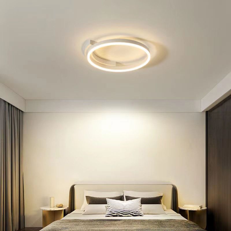 LED Minimaliste moderne Ceiling Light Aluminium circulaire Flush Mount avec Acrylique Shade