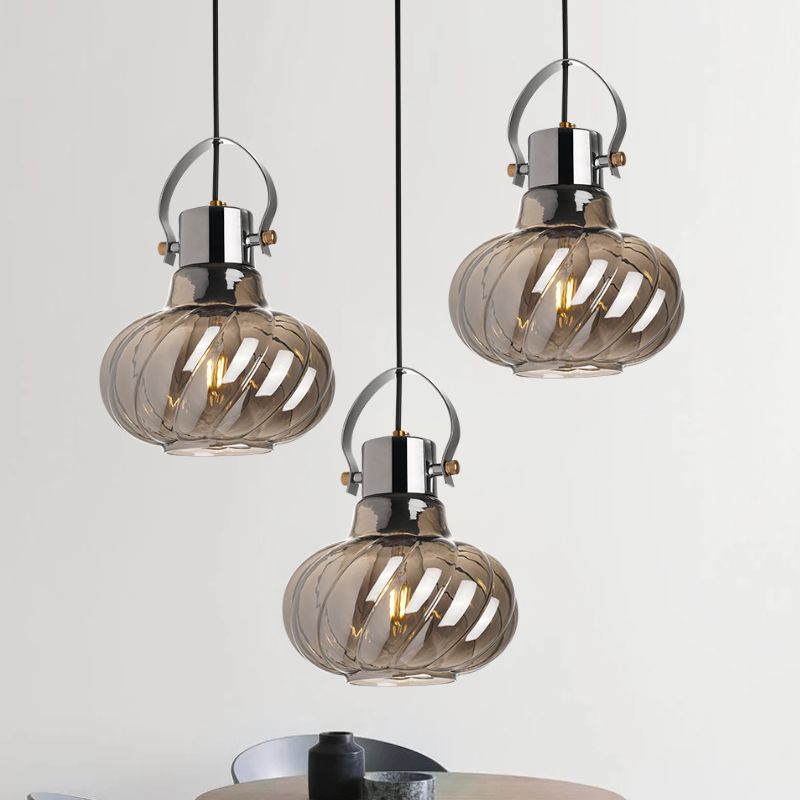 Glass Kettle Shaped Pendant Light Fixture Modern Ceiling Suspension Light for Dinner