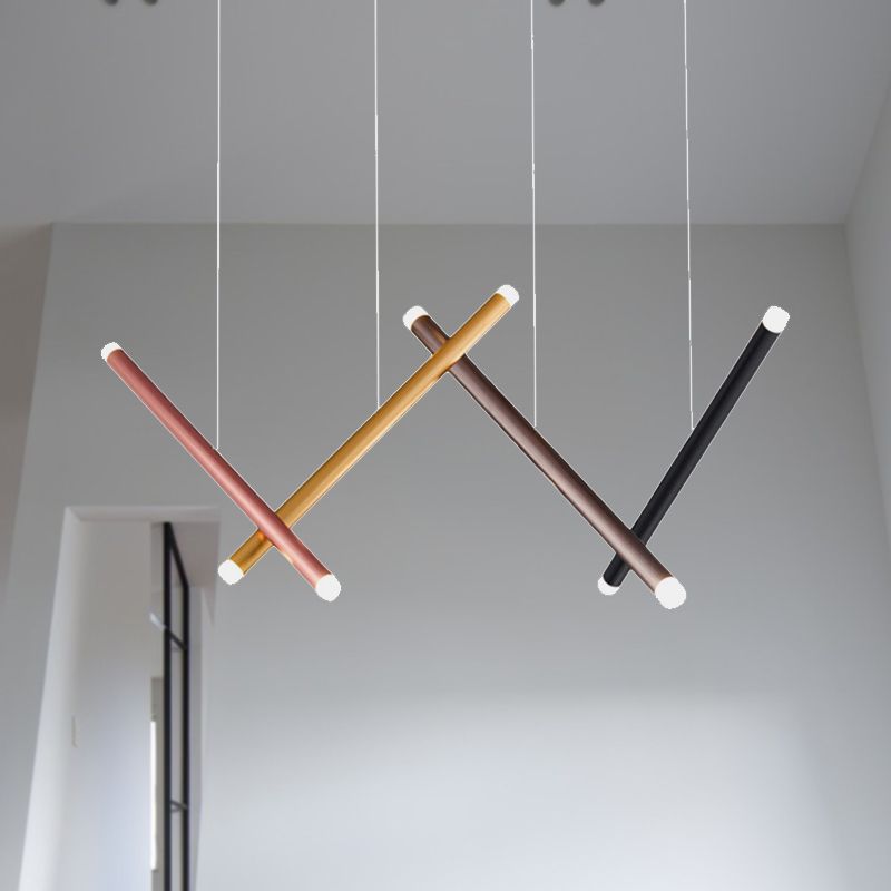 Tubería de cilindro techo de techo luz de aluminio rosa oro/rosa/amarillo LED LED LIGHTIVE para comedor en cálido/blanco
