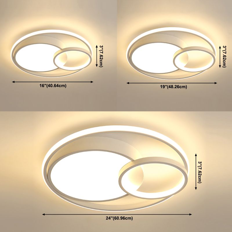 Moderne schwarz-weiße Deckenleuchte mit Acrylschirm, LED-Unterputzleuchte für Wohnzimmer