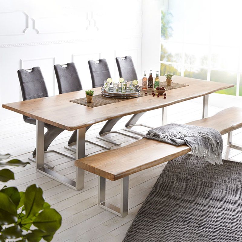 Pine Wood Home Dining Table Industrial Rectangle Kitchen Table
