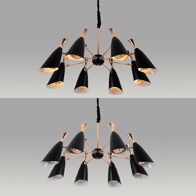 Eigentijdse stijl kroonluchter licht metalen trechter schaduw woonkamer hanglamp