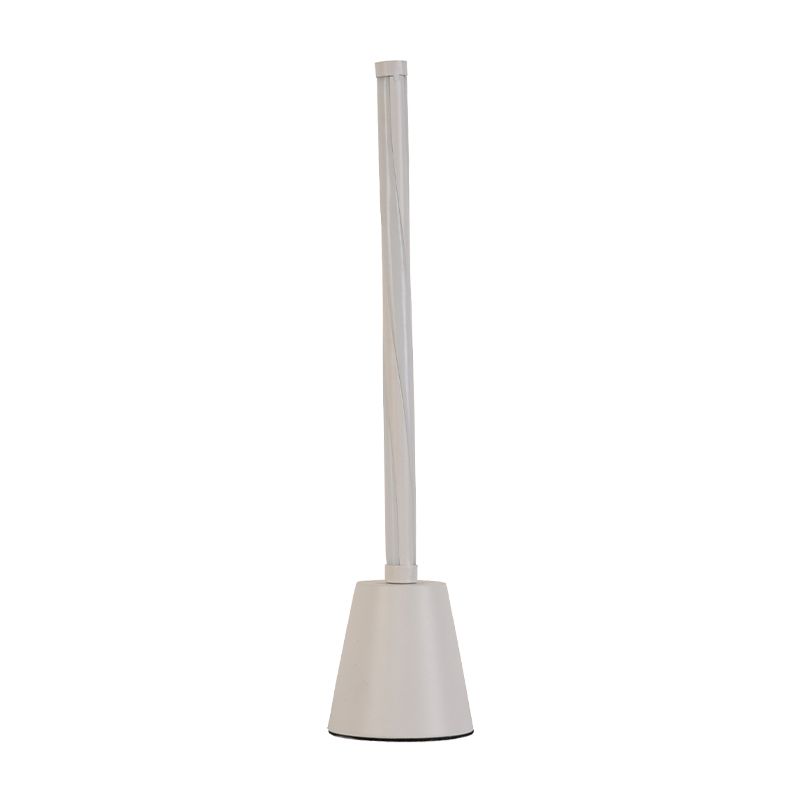 Minimalistische LED-taakverlichting Wit/zwarte buisvormige nachtkastjelamp met acrylkap, wit/warm licht