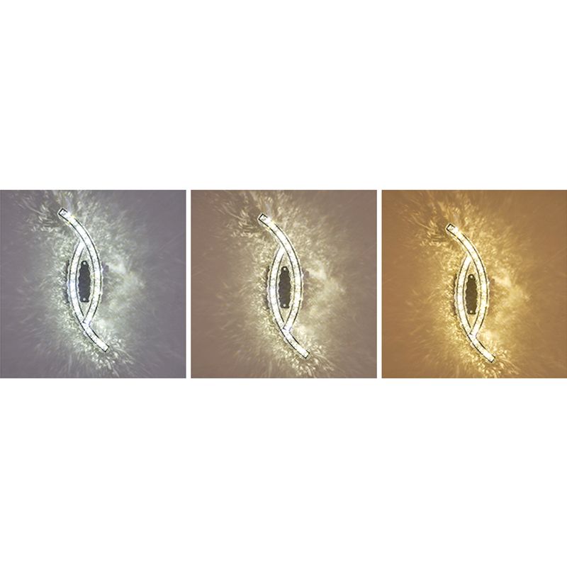 Lámpara de luz de pared de hojas contemporáneas Lámpara de pared LED de sala de estar en acero inoxidable