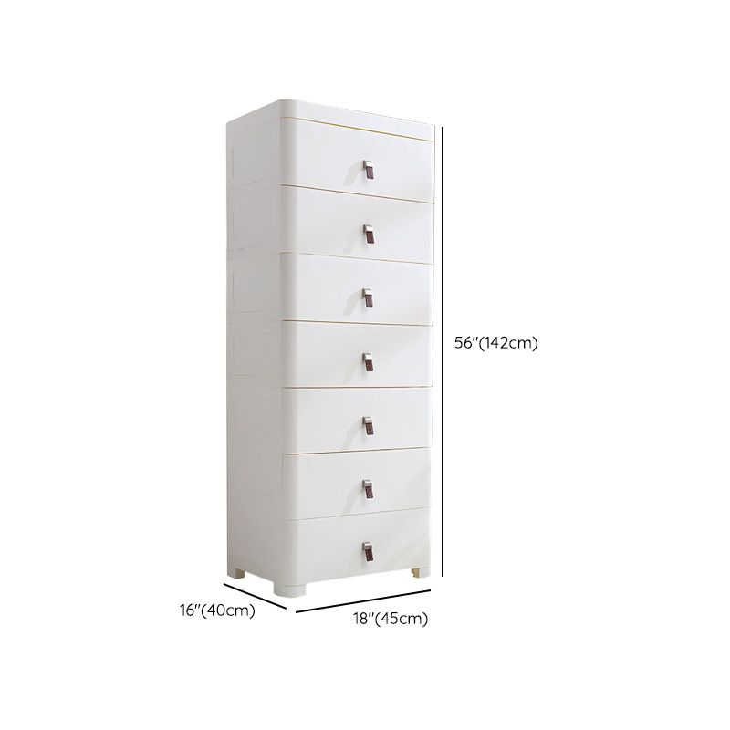 White Plastic Storage Cabinet for Bathroom Contemporary Cabinet with Drawers