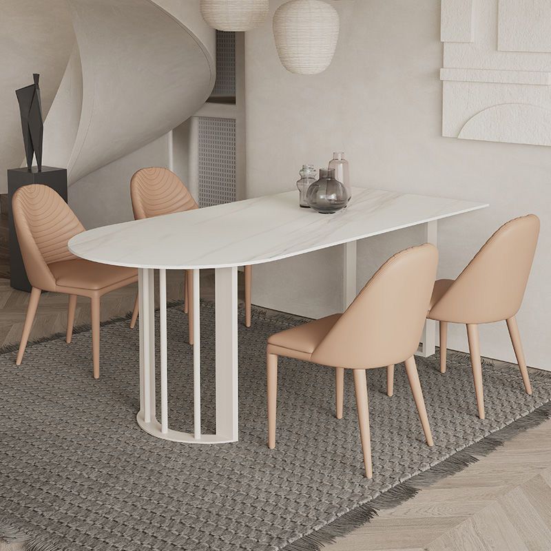 Modern Dining Table Sintered Stone Table with Metal Legs for Home Use