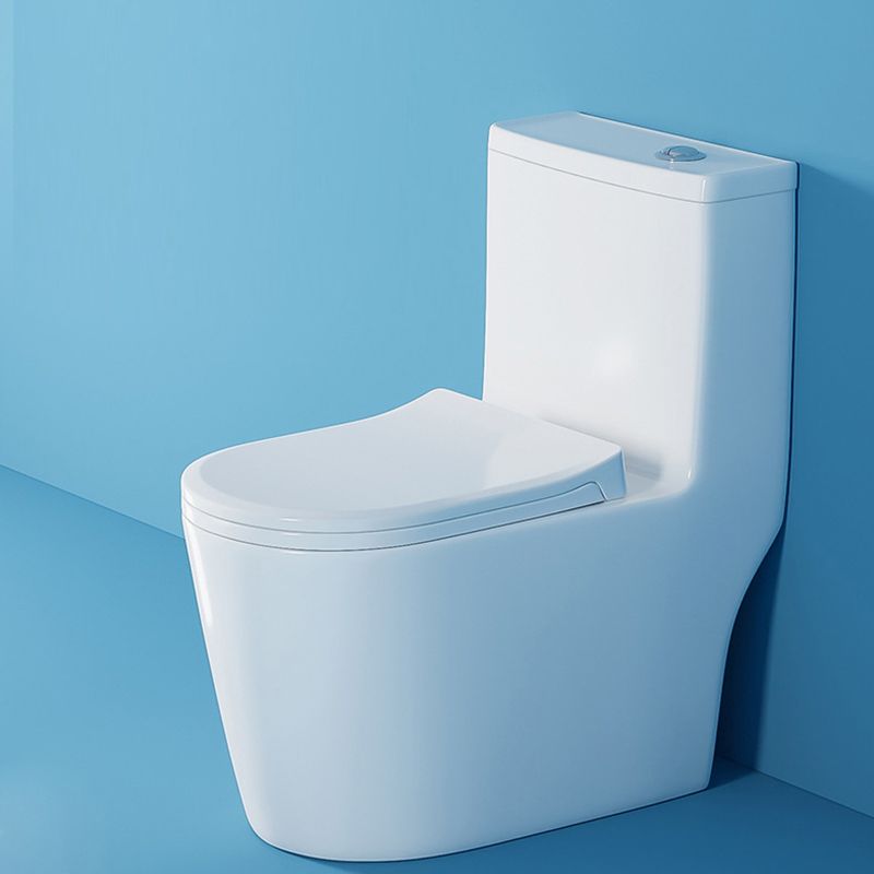 Modern White One Piece Flush Toilet Floor Mounted Toilet Bowl for Bathroom