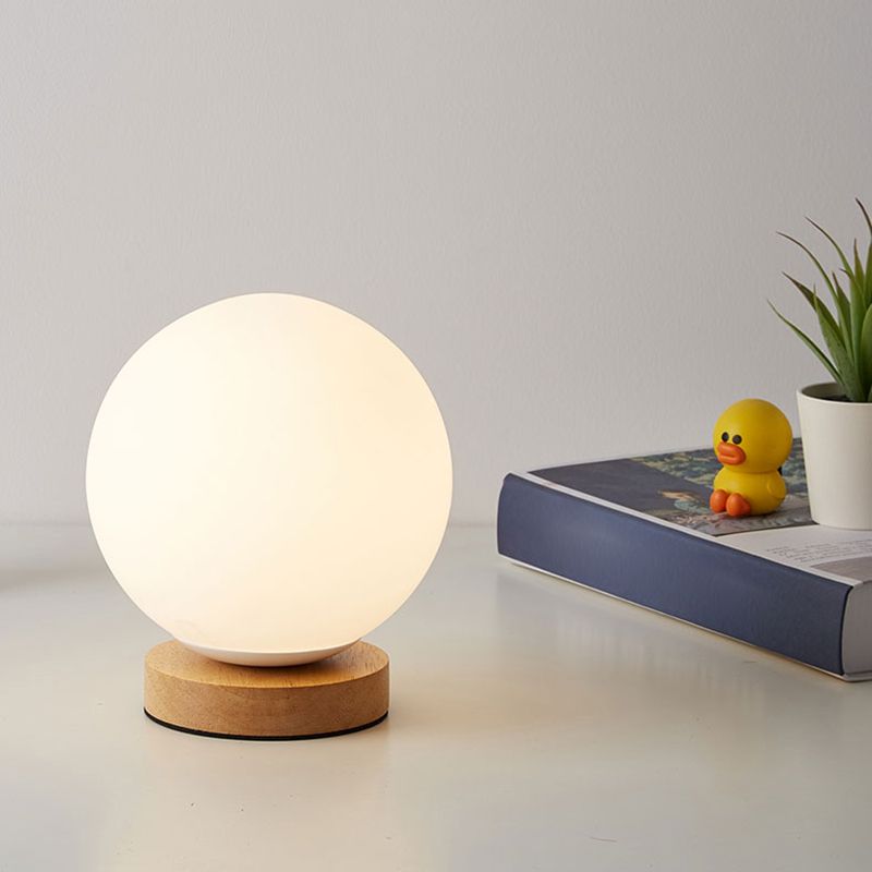 Modern Minimalism Table Light White Glass Bedroom Living Room Desk Lamp