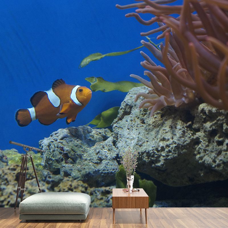 Seabed Wall Mural Wallpaper Tropical Beach Style Mildew Resistant for Living Room