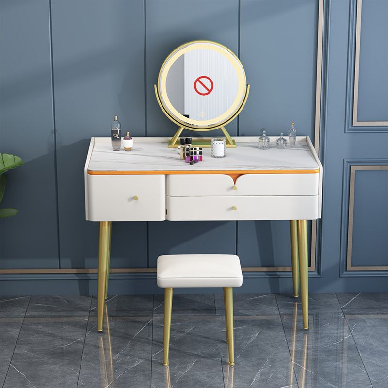 Luxurious White/Blue Vanity Bedroom Make-up Vanity 2-Piece Set