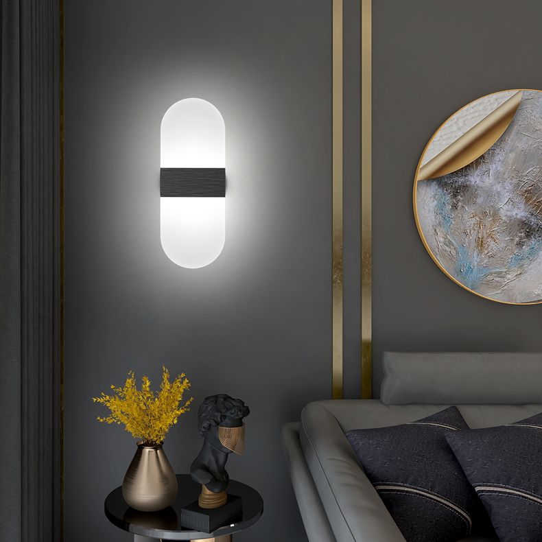 Lampada da parete per tonalità rettangolare in alluminio modernista Light Sconce a 1 luce per camera da letto