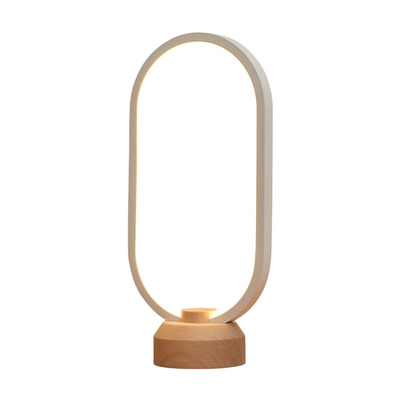 Moderne tafellamp met 1 licht met USB-poort lineair tafellicht voor slaapkamer