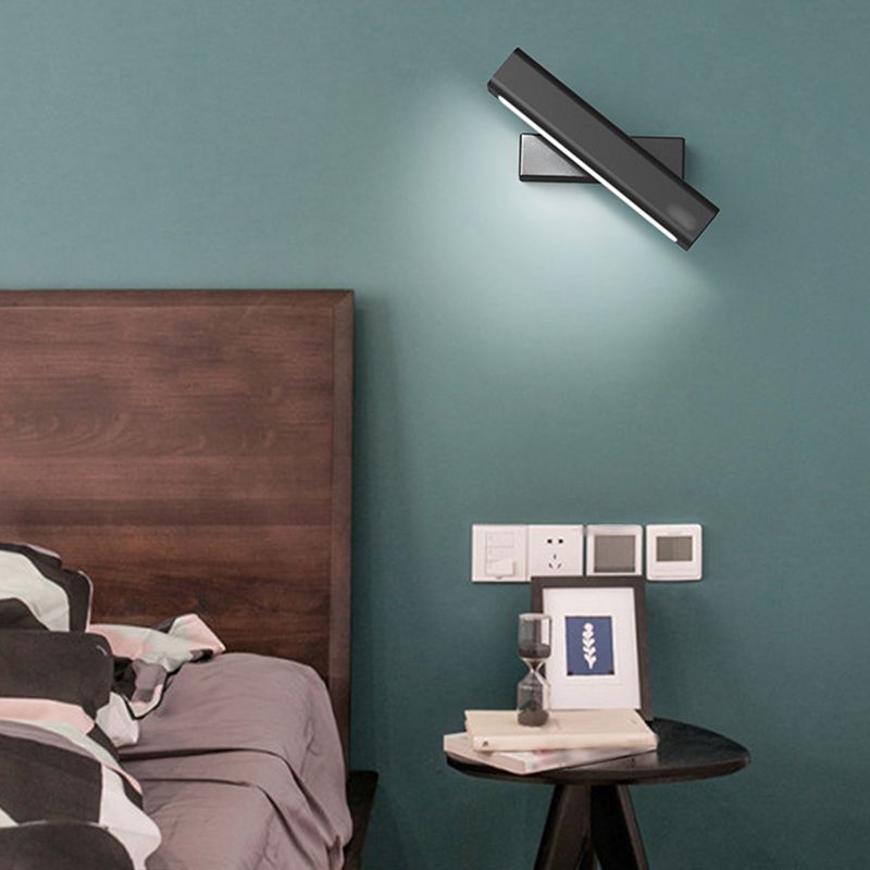 Square Shade Metal Wall Sconce Modern 1-Light Wall Mount Lighting