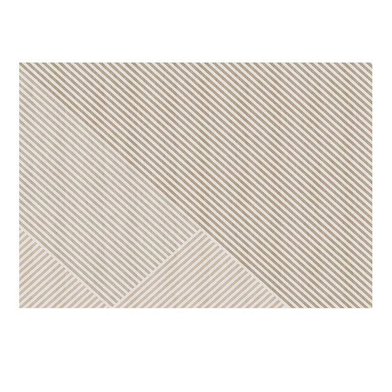 Khaki Modern Area Rug Stripe Pattern Polyester Area Carpet Anti-Slip Washable Rug for Home Decor